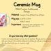 Romantic gift mug with heart art. Ceramic mug with custom  sublimated design. Holds 11 ounces of your favorite drink. Size 3.25"W x 3.75H